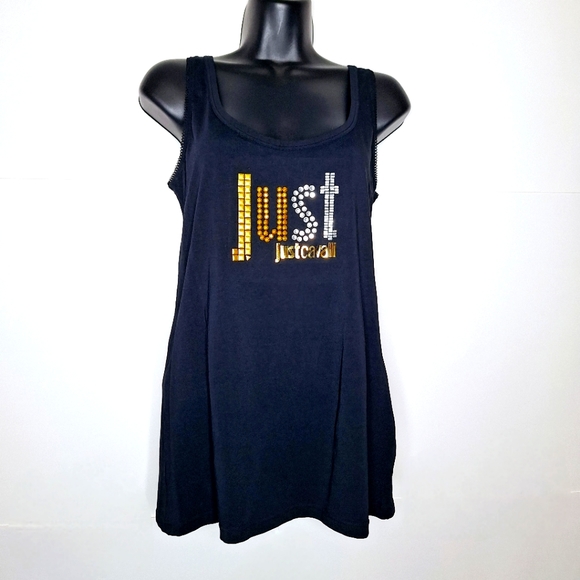 Roberto Cavalli Tops - Roberto Cavalli haute couture bling tank top size XL.